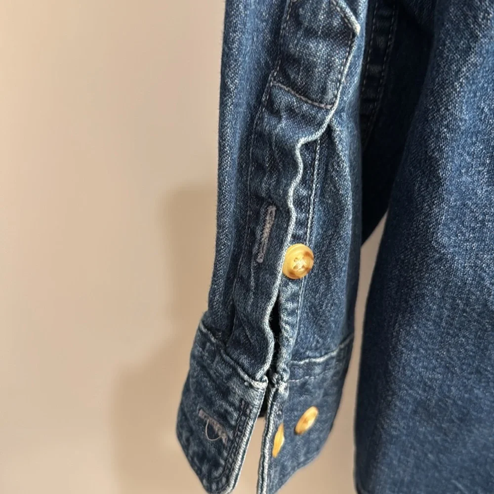 Eddie Bauer Dark Blue Denim Button-Down Shirt - Picture 4 of 7